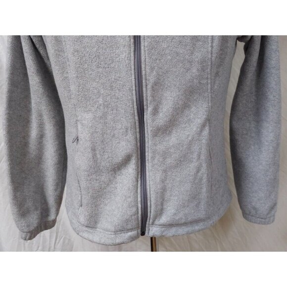 Columbia Womens Medium Grey Fleece Full Zip Hike Camping Outdoors Logo Jacket - Picture 3 of 13